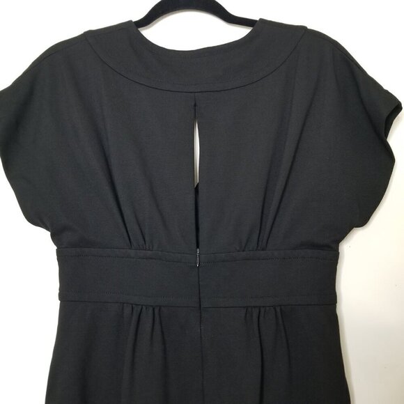 Trina Turk V-Neck Mini Empire Waist Dress Goth Witchy Pockets Staple Classic XS - Picture 9 of 16